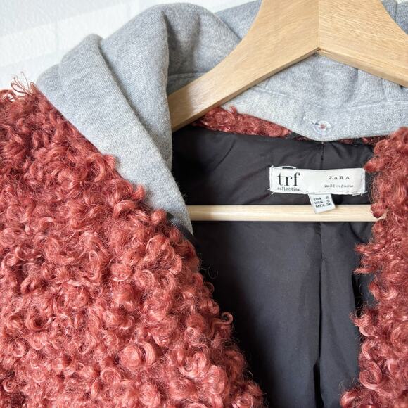 Zara Hooded Teddy Longline Coat - Picture 3 of 8